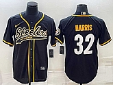 Men's Pittsburgh Steelers #32 Franco Harris Black With Patch Cool Base Stitched Baseball Jersey,baseball caps,new era cap wholesale,wholesale hats